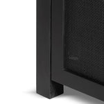 Lucius 1.95m Black Oak Sideboard Unit - Rattan Buffet & Sideboard Century-Core   