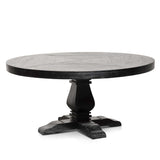 Kara 1.6m Round Dining Table - Full Black Dining Table Reclaimed-Core   