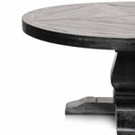 Kara 1.6m Round Dining Table - Full Black Dining Table Reclaimed-Core   