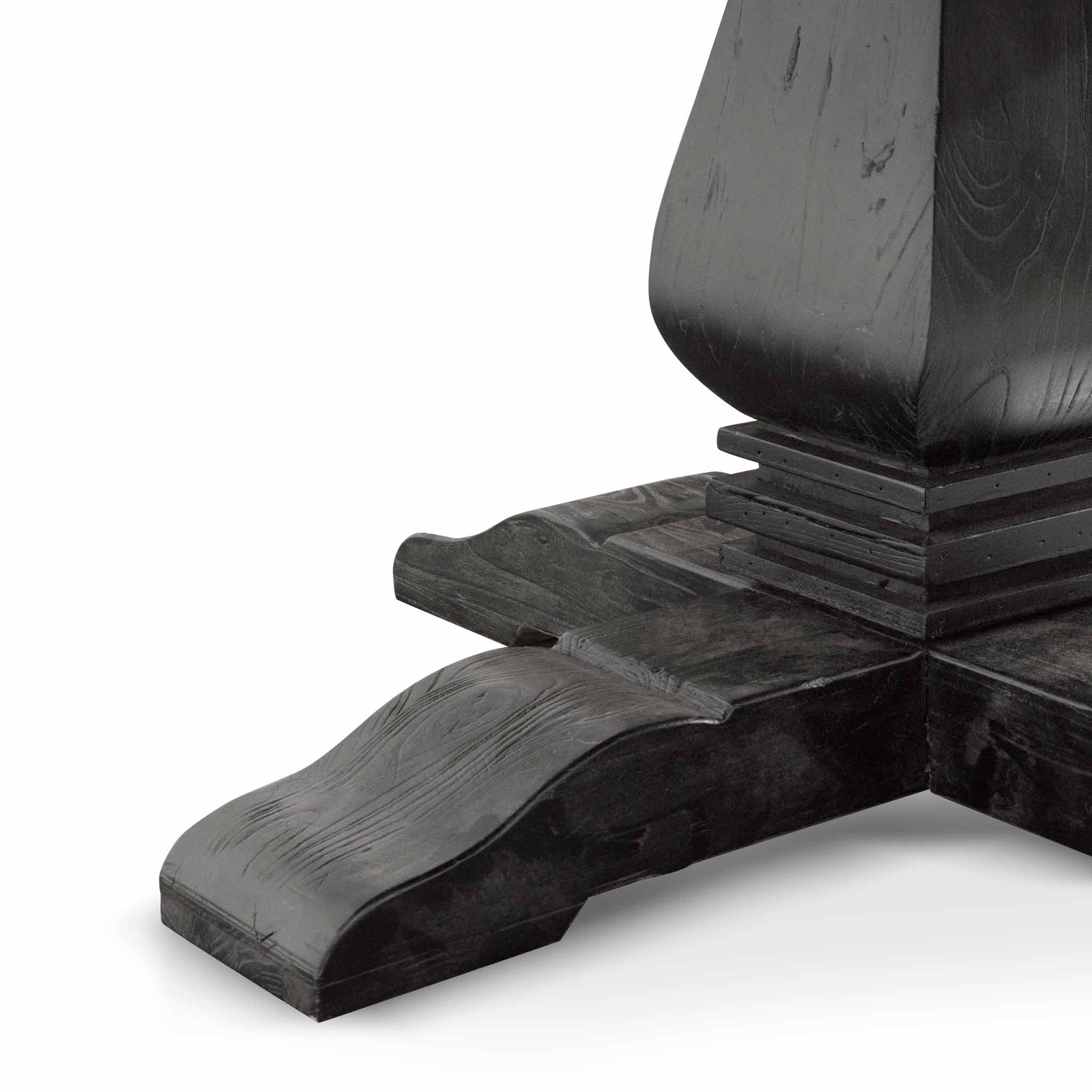 Kara 1.6m Round Dining Table - Full Black Dining Table Reclaimed-Core   