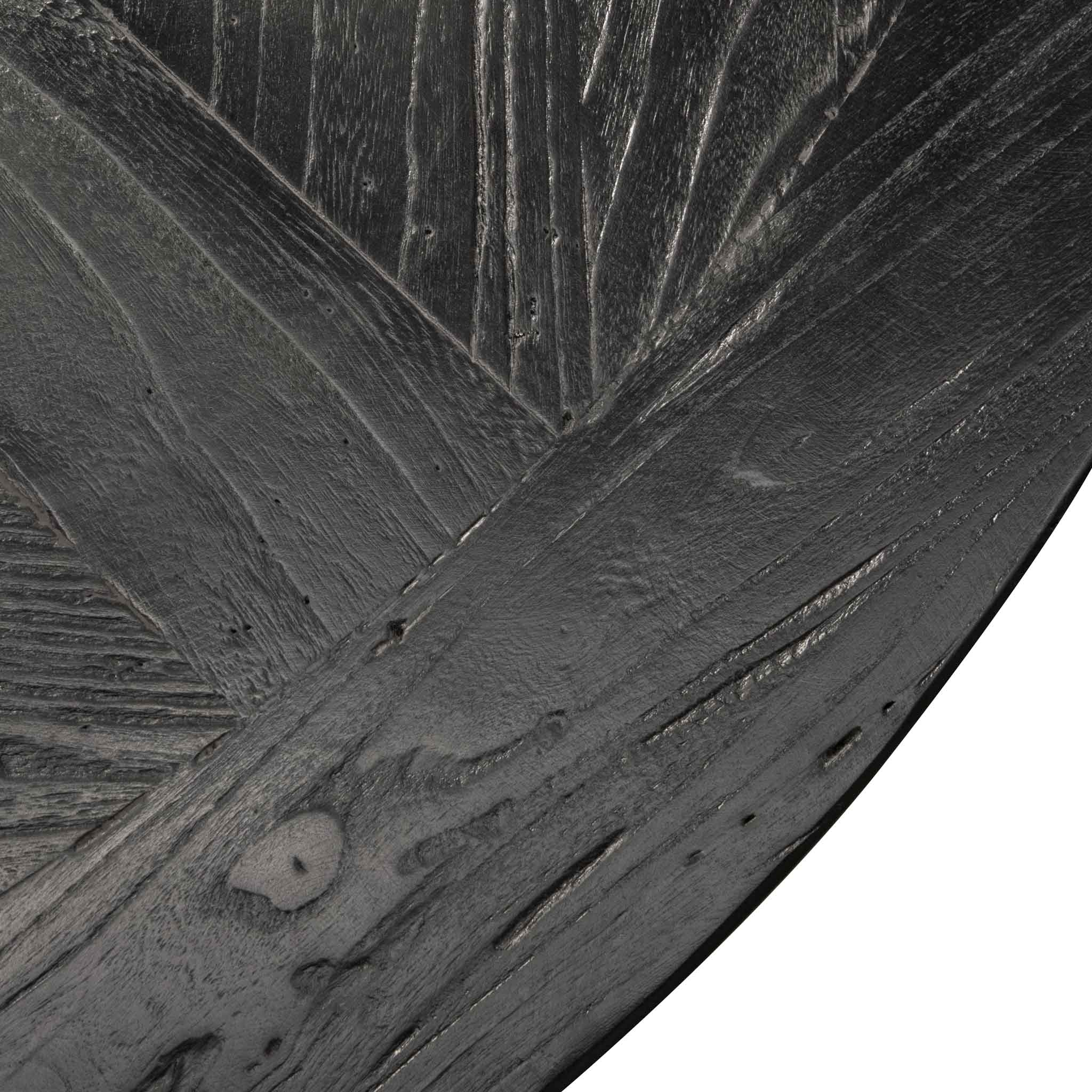 Kara 1.6m Round Dining Table - Full Black Dining Table Reclaimed-Core   