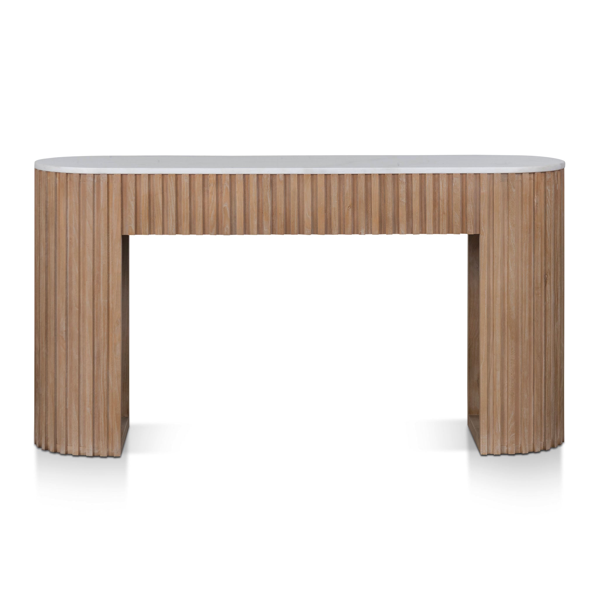 Mcmahon 1.6m White Marble Console Table - Natural Console Table Nicki-Core   
