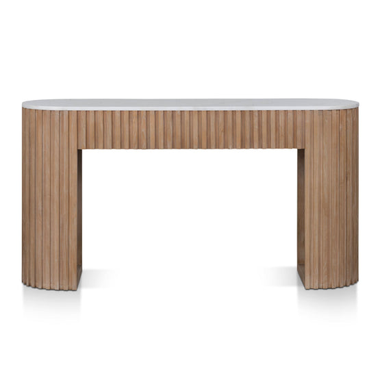 Mcmahon 1.6m White Marble Console Table - Natural Console Table Nicki-Core   