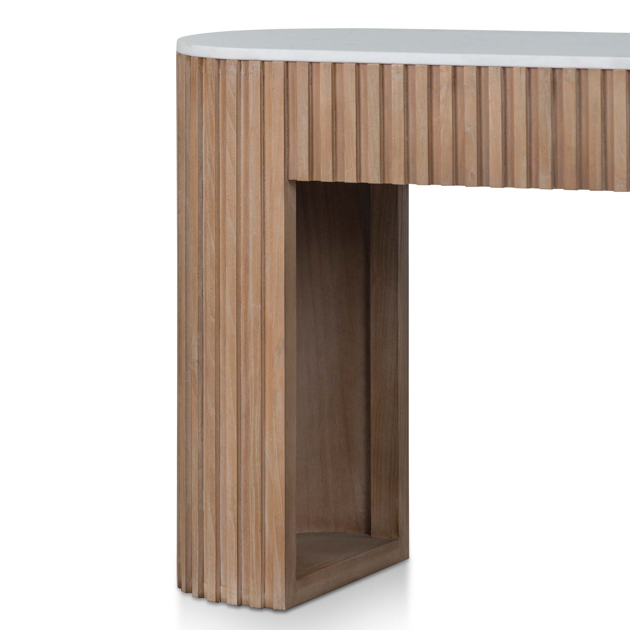 Mcmahon 1.6m White Marble Console Table - Natural Console Table Nicki-Core   