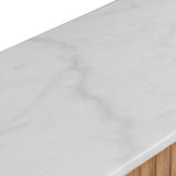 Mcmahon 1.6m White Marble Console Table - Natural Console Table Nicki-Core   