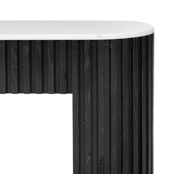 Mcmahon 1.6m White Marble Console Table - Black Console Table Nicki-Core   