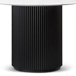 Elino 1.2m Round White Marble Dining Table - Black Dining Table Dwood-Core   