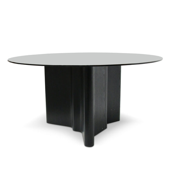 Benton 1.5m Round Glass Dining Table - Black - Last One Dining Table Better B-Core   