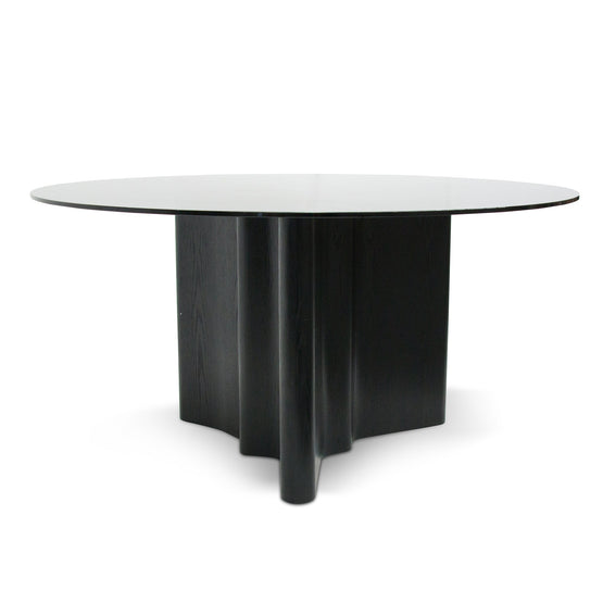 Benton 1.5m Round Glass Dining Table - Black - Last One Dining Table Better B-Core   