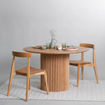 Dillon 1.2m Round Wooden Dining Table - Natural Dining Table Dwood-Core   