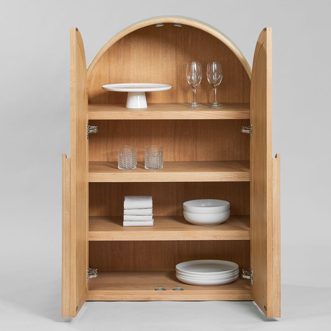 Ex Display - Alora 120cm (H) Ash Curve Cabinet - Natural Cabinet Nicki-Core   