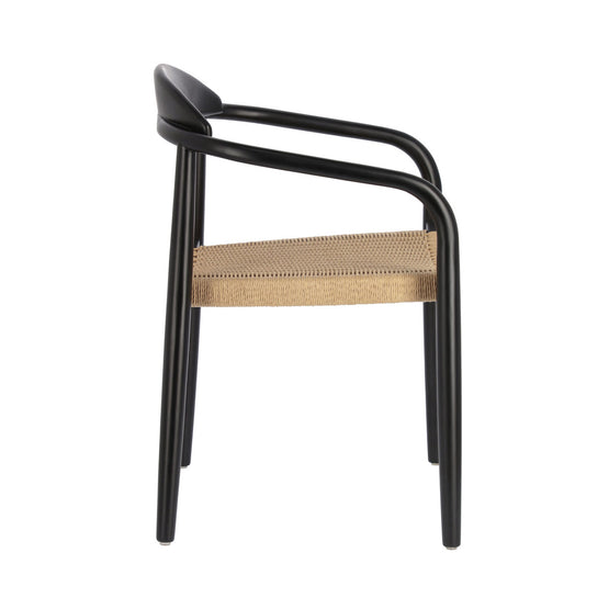 Set of 2 - Glynis Eucalyptus Black Timber Dining Chair - Beige Outdoor Chair The Form-Local   