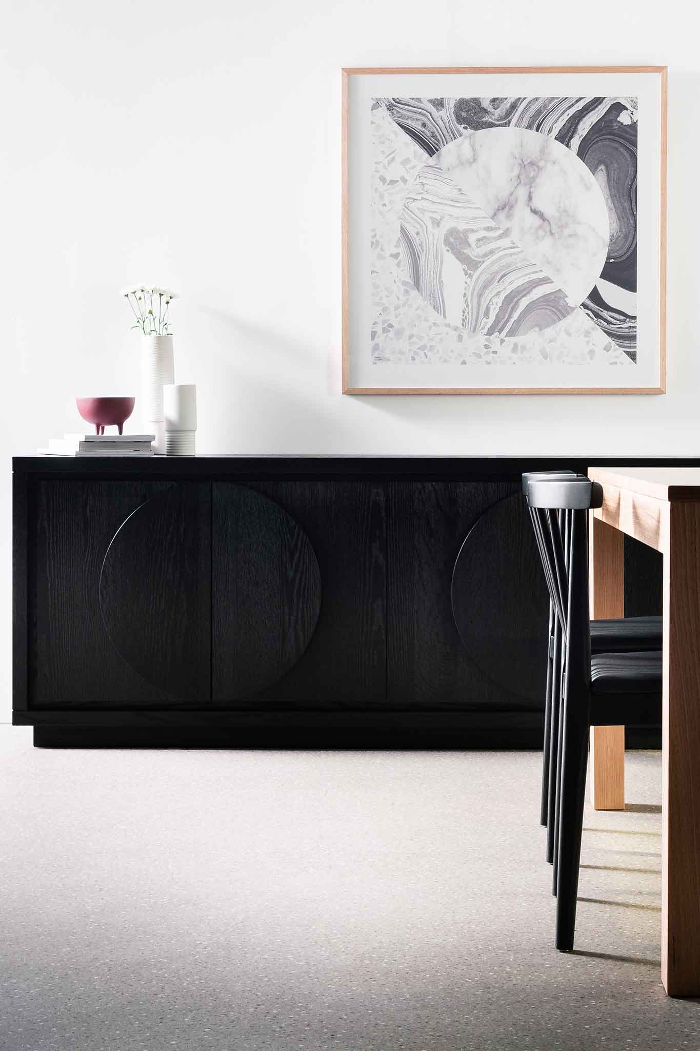 Ex Display - Bonnie 2m Wooden Buffet Unit - Textured Espresso Black Buffet & Sideboard Valerie-Core