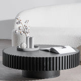 Ex Display - Alfaro Oak Round Coffee Table - Black Coffee Table Century-Core   