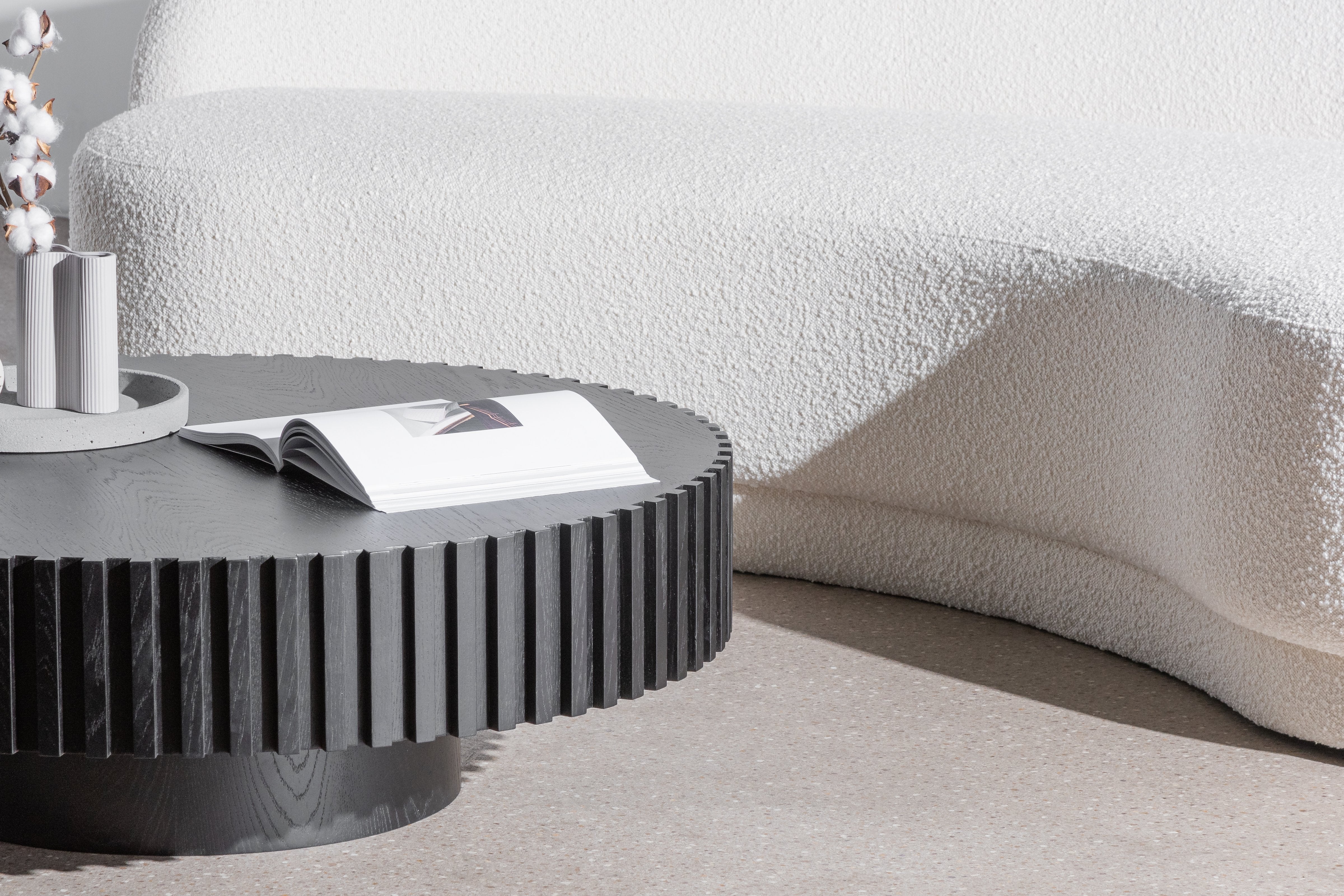 Alfaro Oak Round Coffee Table - Black Coffee Table Century-Core   