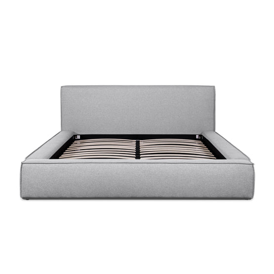Castillo Fabric Queen Bed Frame - Pearl Grey Queen Bed YoBed-Core   
