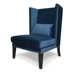 Mercer Wingback Lounge Chair - Navy Blue Velvet Wingback Chair Casa-Core   