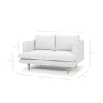 Denmark 2 Seater Fabric Sofa - Light Texture Grey LC2086