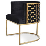 Carma Black Velvet Lounge Chair - Brushed Gold LC2612-BS