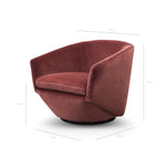 Donna Swivel Lounge Chair - Blood Orange Velvet Armchair K Sofa-Core