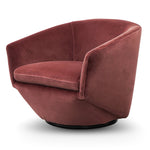 Donna Swivel Lounge Chair - Blood Orange Velvet Armchair K Sofa-Core