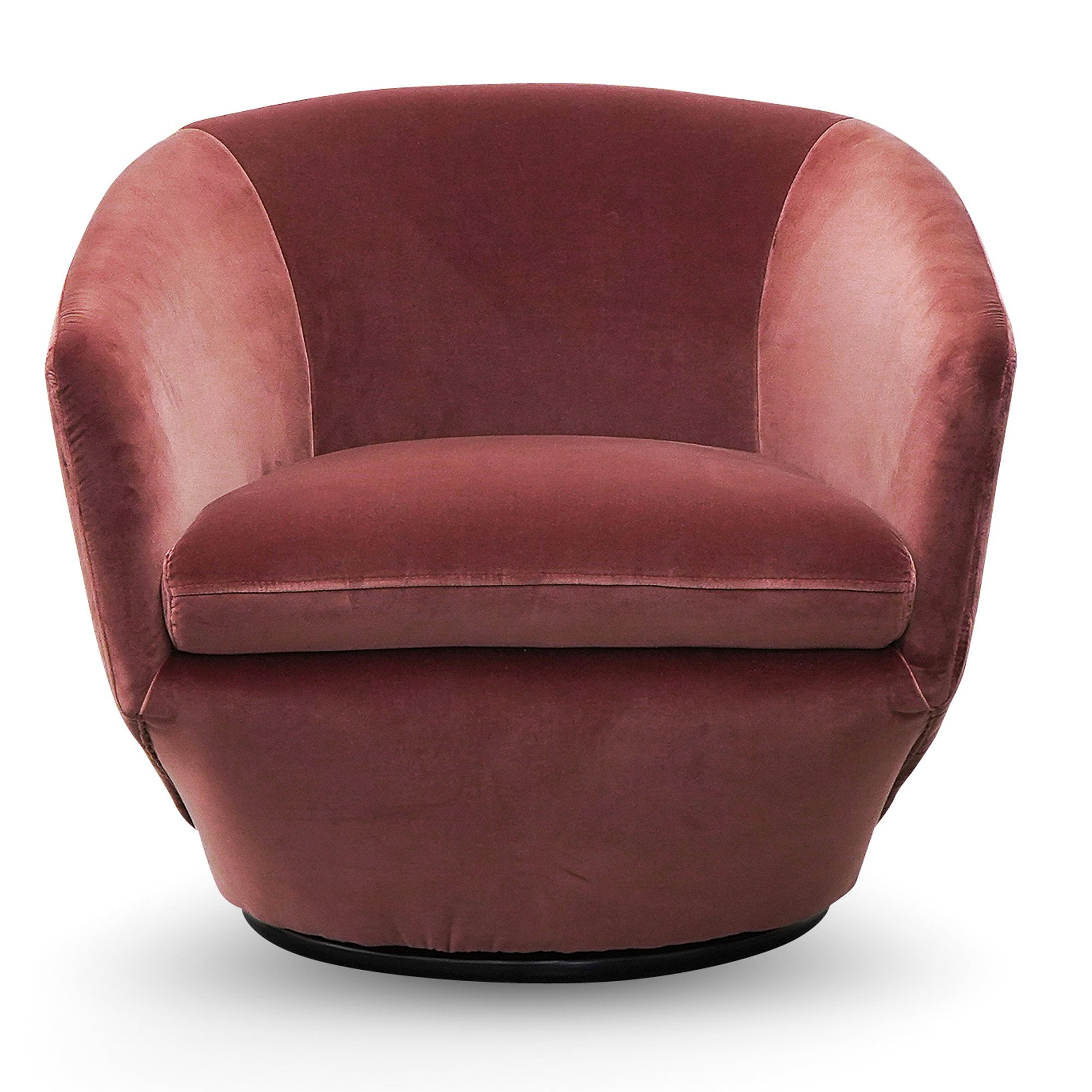 Donna Swivel Lounge Chair - Blood Orange Velvet Armchair K Sofa-Core