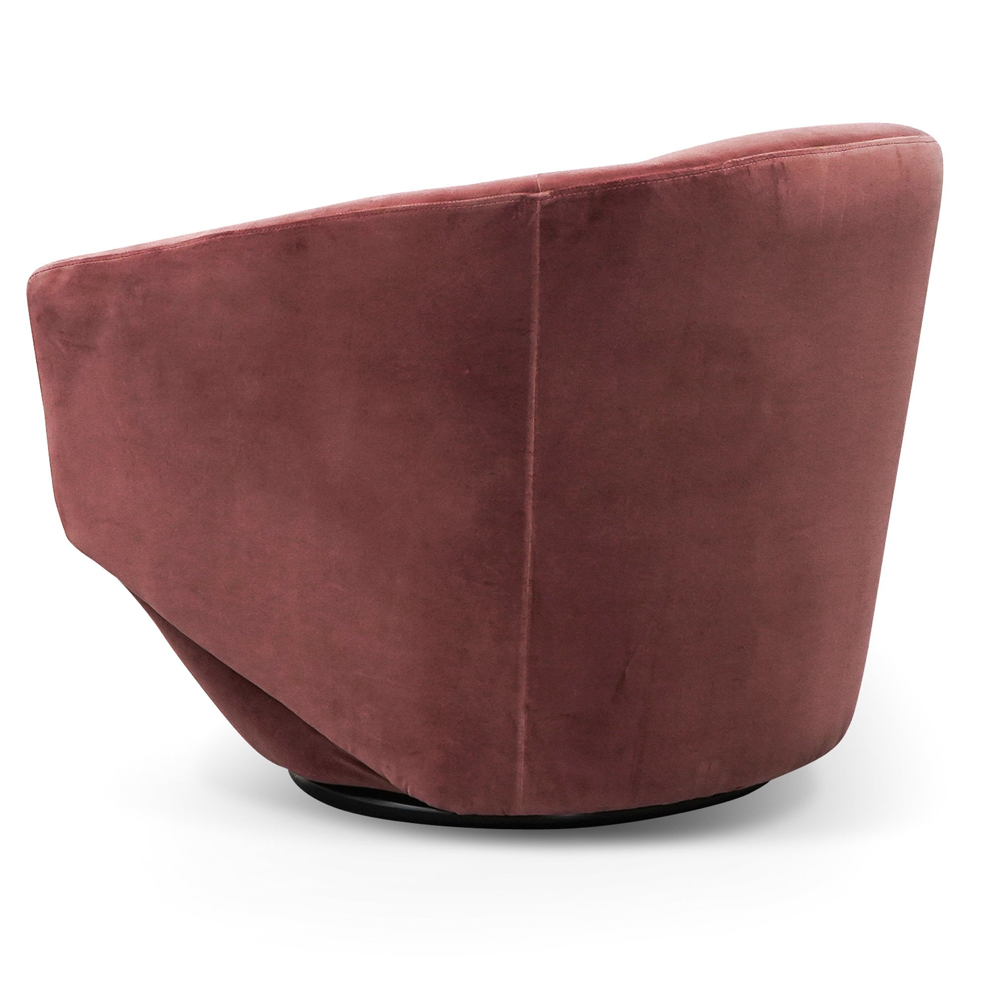 Donna Swivel Lounge Chair - Blood Orange Velvet Armchair K Sofa-Core