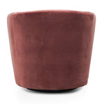 Donna Swivel Lounge Chair - Blood Orange Velvet Armchair K Sofa-Core