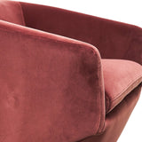 Donna Swivel Lounge Chair - Blood Orange Velvet Armchair K Sofa-Core