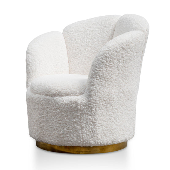 Elmer Lounge Chair - Synthetic Wool with Brass Gold Base LC2787-DW