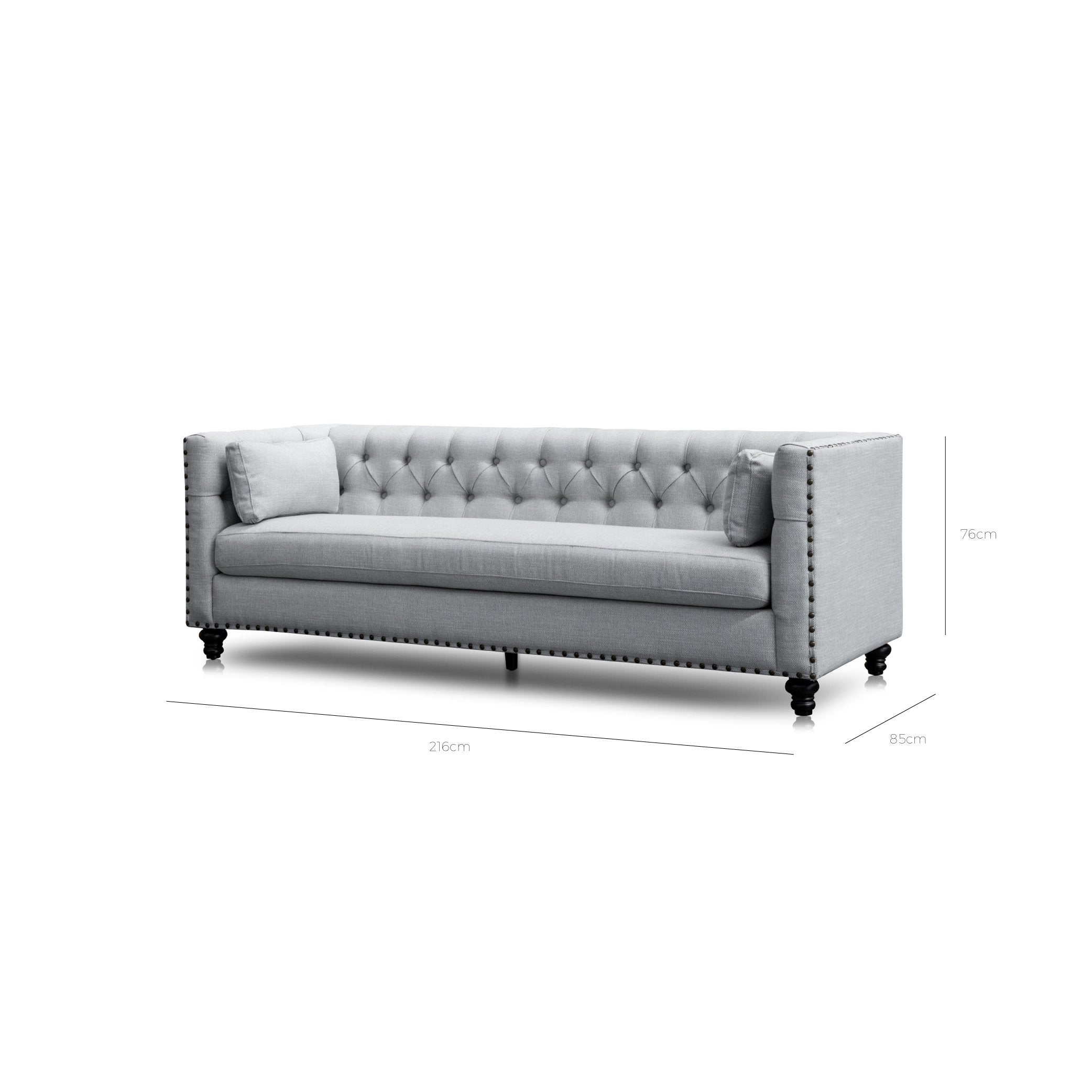 Ex Display - Aurea 3 Seater Fabric Sofa - Light Grey Texture Sofa Casa-Core
