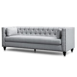 Ex Display - Aurea 3 Seater Fabric Sofa - Light Grey Texture Sofa Casa-Core