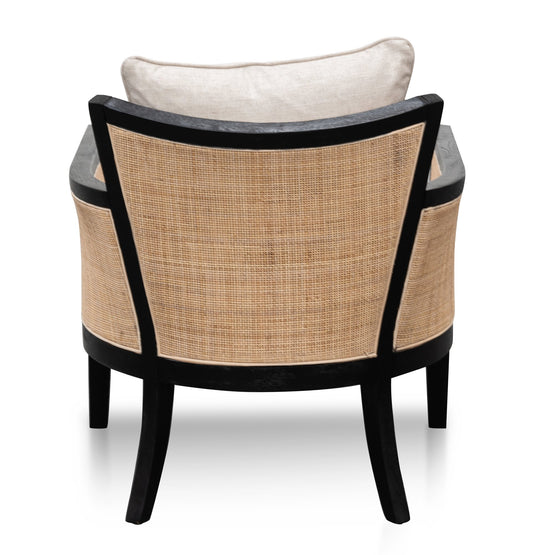 Marion Rattan Armchair - Black with Sand White LC6072-CH