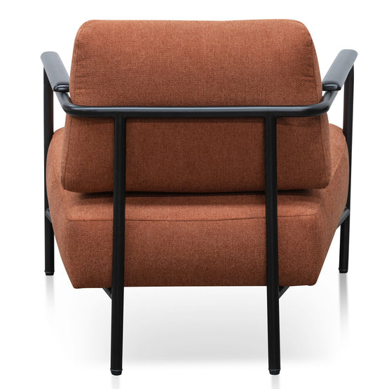 Constance Fabric Armchair - Burnt Orange - Black Legs Armchair IGGY-Core   