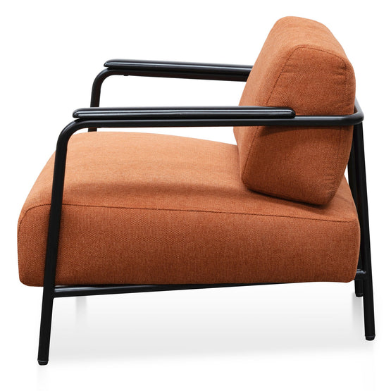 Constance Fabric Armchair - Burnt Orange - Black Legs Armchair IGGY-Core   
