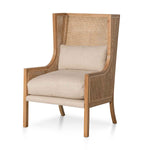 Lowell Wingback Rattan Armchair - Distress Natural - Sand White Wingback Chair Chic-Core   