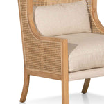 Lowell Wingback Rattan Armchair - Distress Natural - Sand White Wingback Chair Chic-Core   