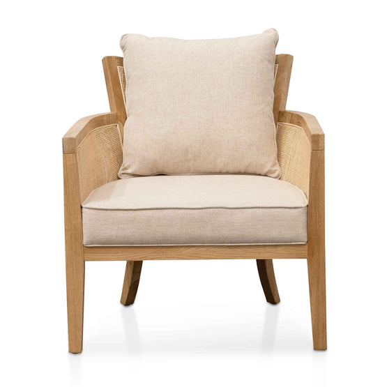 Marion Rattan Armchair - Distress Natural and Sand White Armchair Chic-Core   
