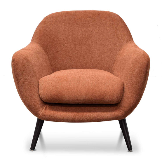 Lorene Fabric Armchair - Burnt Orange with Black Legs Armchair IGGY-Core   