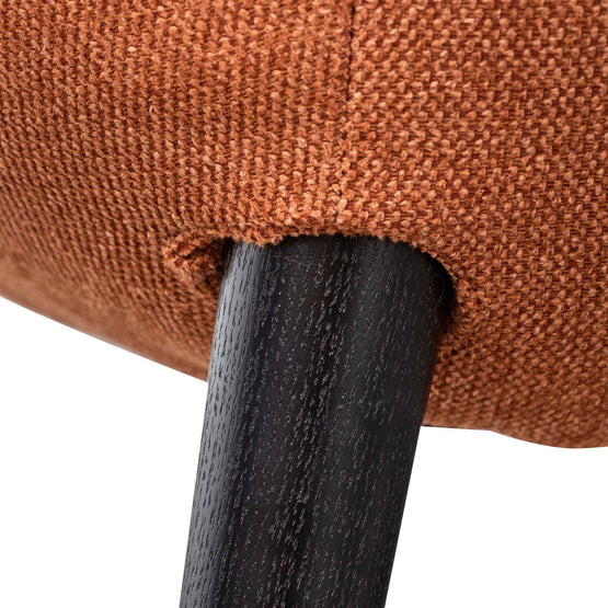 Lorene Fabric Armchair - Burnt Orange with Black Legs Armchair IGGY-Core   