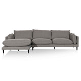 Lucio 4 Seater Left Chaise Fabric Sofa - Graphite Grey - Last One Chaise Lounge K Sofa-Core