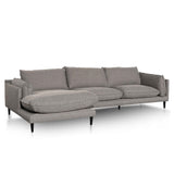 Lucio 4 Seater Left Chaise Fabric Sofa - Graphite Grey - Last One Chaise Lounge K Sofa-Core