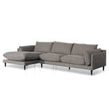 Lucio 4 Seater Left Chaise Fabric Sofa - Graphite Grey - Last One Chaise Lounge K Sofa-Core