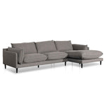 Lucio 4 Seater Right Chaise Fabric Sofa - Graphite Grey Chaise Lounge K Sofa-Core   