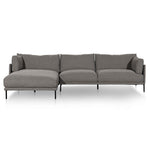 Ex Display - Emilis 4 Seater Left Chaise Fabric Sofa - Graphite Grey (Last One) Chaise Lounge K Sofa-Core