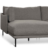 Ex Display - Emilis 4 Seater Left Chaise Fabric Sofa - Graphite Grey (Last One) Chaise Lounge K Sofa-Core
