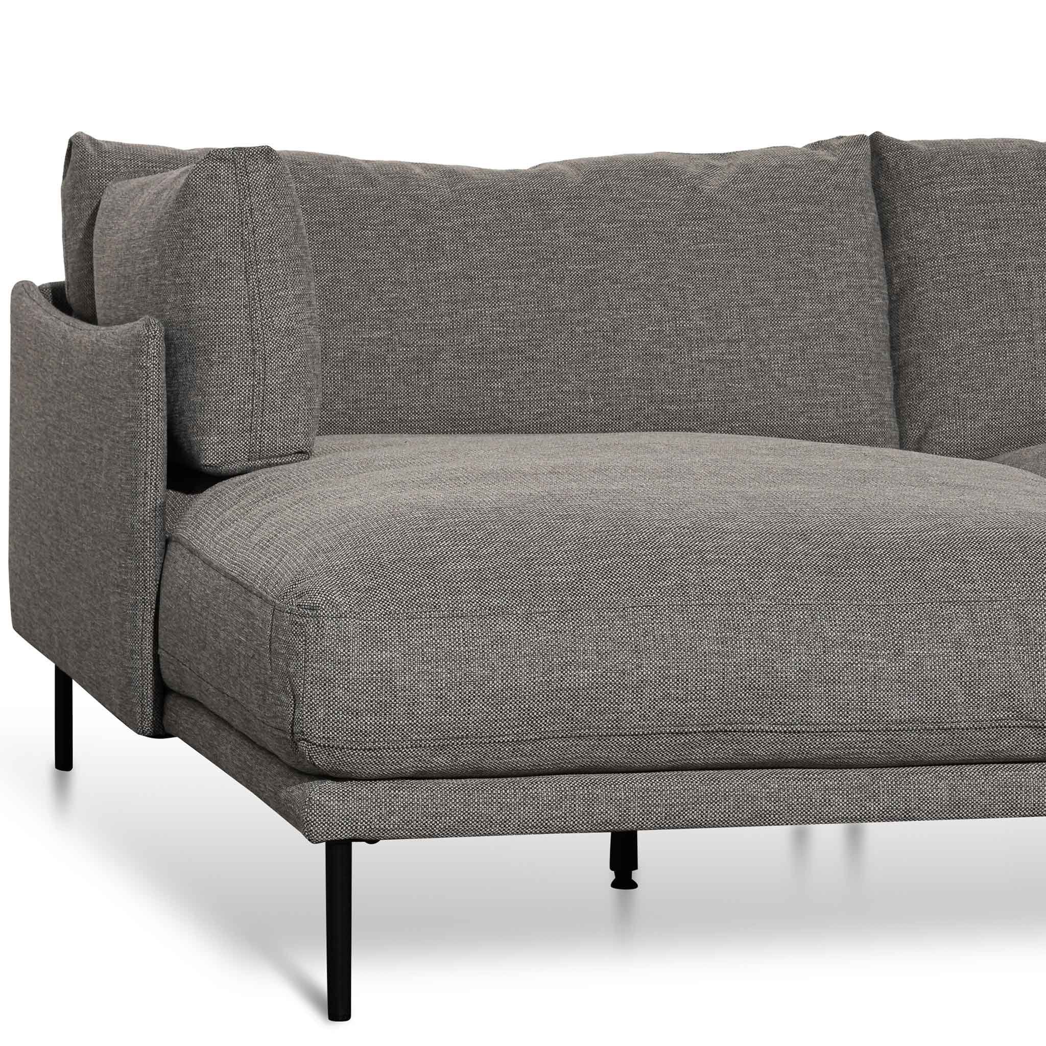 Ex Display - Emilis 4 Seater Left Chaise Fabric Sofa - Graphite Grey (Last One) Chaise Lounge K Sofa-Core