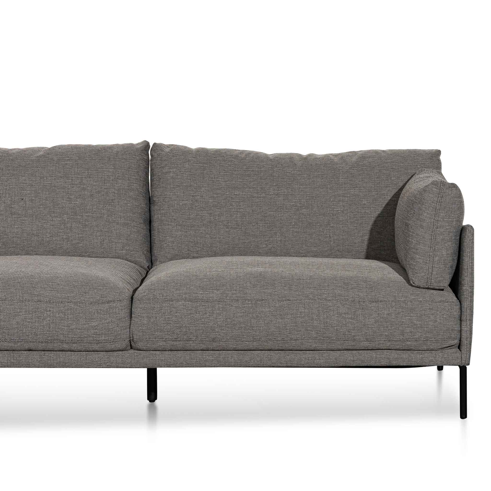 Ex Display - Emilis 4 Seater Left Chaise Fabric Sofa - Graphite Grey (Last One) Chaise Lounge K Sofa-Core
