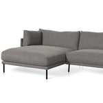 Ex Display - Emilis 4 Seater Left Chaise Fabric Sofa - Graphite Grey (Last One) Chaise Lounge K Sofa-Core