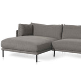 Ex Display - Emilis 4 Seater Left Chaise Fabric Sofa - Graphite Grey (Last One) Chaise Lounge K Sofa-Core